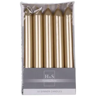donau home Glatte Lackiert Stabkerzen 17 x Ø 2 cm gold 10 St.