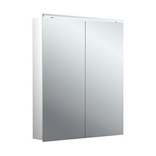 EMCO flat 2 Classic LED-Lichtspiegelschrank 60cm, mit LED-Aufsatzleuchte, 2 Türen