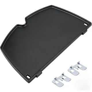 GFTIME 6559 Gusseisen Grillplatte für Weber Q200, Q220, Q240, Q260, Q2000, Q2200, Q2400 Grill, 38,9CM Bratpfanne Grillpfanne Zubehör Griddle Plancha Ersatzteile für Weber Q200, Q2000 Gasgrill