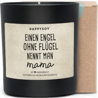 Einen Engel ohne Flügel nennt man Mama - Duftkerze mit Spruch als Geschenk für Mama, liebevolle Geschenkidee zum Muttertag oder Geburtstag, Kerze im Glas mit blumigem Duft