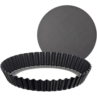 Tramontina BRASIL Quiche- & Tarteform mit Hebeboden Ø 24 cm, Antihaftbeschichtung, gewellter Rand, PFOA-frei & kratzfest, leicht zu reinigen