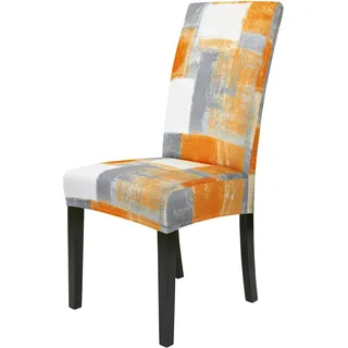 Gibelle Stuhlhussen für Esszimmer, 4er-Set, Spandex, dehnbar, Esszimmerstuhlbezug, abnehmbar, waschbar, Küche, Parsons, Stuhlbezüge, Sitzbezüge, Orange