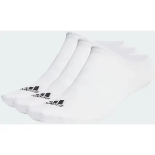 adidas Unisex Kinder Thin and Light No-Show Socks 3 Pairs, White/Black, 6-7 Years