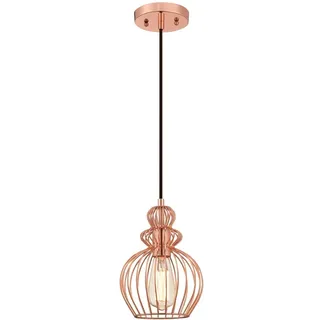 Westinghouse Lighting 61035 Pendelleuchte mit 1 Lampe, Ausführung Kupfer mit käfigförmigen Lampenschirm, Copper