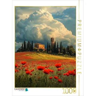 Calvendo Puzzle Genieße die Landschaft wenn der rote Mohn blüht | 1000 Teile Lege-Größe 64x48cm Foto-Puzzle für glückliche Stunden