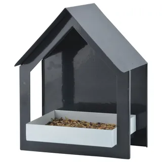 Esschert Design Esschert Wandfutterhaus, 19,4x12,3x23,2cm anthrazit/weiß,