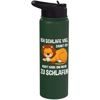 Löwe Schlafen Chillen Lustiger Spruch Müde Stainless Steel Insulated Water Bottle