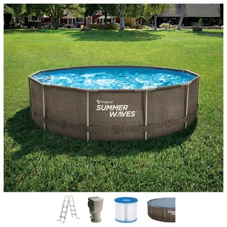 Summer Waves Active Frame Pool rund 366 x 91 cm braun inkl. Filterpumpe