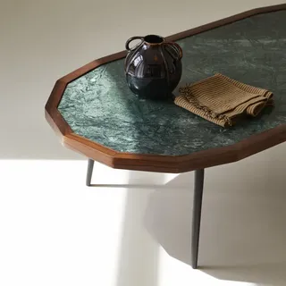 Jade - Couchtisch aus massivem Palisanderholz und Marmor
