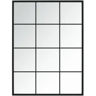 vidaXL Wandspiegel Schwarz 80/60 Cm Metall , Quadratisch , 60x1.6x80 cm , Spiegel, Wandspiegel