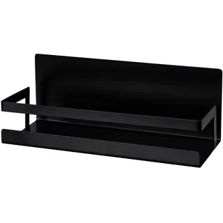 Wenko Magnetisches Gewürzregal Ima mit Umrandung, aus Metall, zum Abstellen von Gewürzstreuern und Grillzubehör, Befestigen ohne Bohren, Black Outdoor Kitchen, 30 x 12 x 11 cm, Schwarz