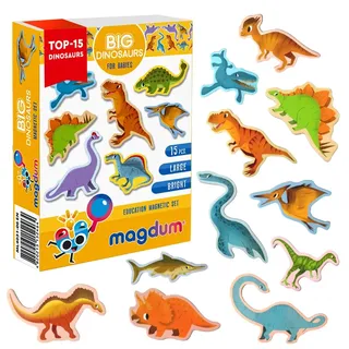 Magdum 15 Dinosaurier Spielzeug - Magnete Kinder für magnettafel - Magnet Spielzeug Kinder - Kühlschrankmagnete Kinder - Kühlschrank Magnete Set Kinder -Spielzeug ab 3 Jahre - Lernspiele ab 3 Jahre