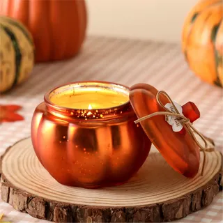 Kürbis Kerze Herbst Duftkerzen Kürbisform Kerzen für Herbst, 12oz/340g Kürbis Zimt Duftkerze, Natürliches Sojawachs Kerze, Duftkerzen Zuhause für Thanksgiving und Halloween