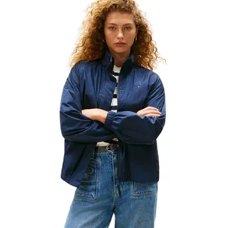 Tommy Hilfiger Damen Windbreaker Jacke Nylon Packable mit Reißverschluss, Blau (Dark Night Navy), XS