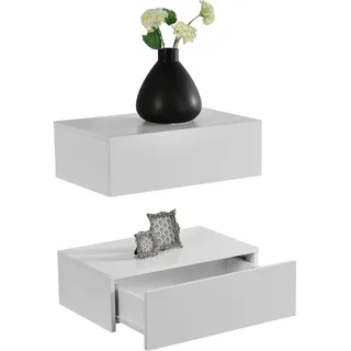 [en.casa] Oslo 2er Set 46x30x15cm Weiß matt