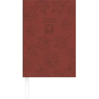Zettler Wochenbuch Blauer Engel rot 1W/2S 2026 – Buchkalender 15 × 21 cm, 1 Woche auf 2 Seiten, Recyclingpapier, nachhaltig zertifiziert