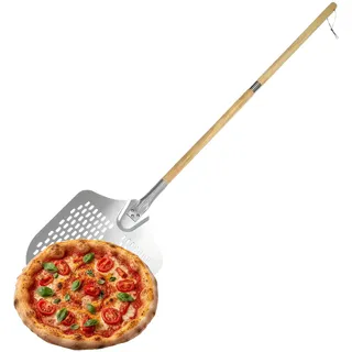 Relaxdays Pizzaschieber perforiert 132 cm Aluminium Edelstahl Silber