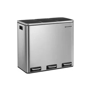 SONGMICS Mülltrenner 3 x 18,0 l silber, 1 St.