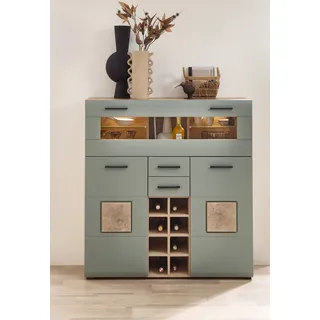 Innostyle Barschrank »FUN PLUS II« 2 Holztüren, 19 Fächer, 1 Klappe, Softclose, ABS Kantenschutz, grün