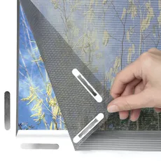 Bild von Fenster-Pollenschutz mit innovativer Magnetbefestigung | Fliegennetz bis zu 150 x 130 cm individuell zuschneidbar, kein Bohren und Schrauben | Moskitonetz anbringen mit 16 Magneten [anthrazit]