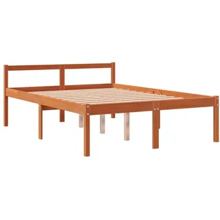 vidaXL Seniorenbett Wachsbraun 140x200 cm Massivholz Kiefer - Braun