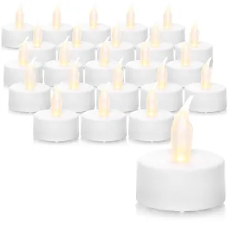 com-four® 24x LED Teelichter mit 6 Stunden Timmer - kinder- und haustierfreundliche Teelichter - batteriebetriebene Kerzen (24 Stück mit Timer)