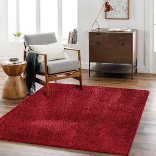 livabliss Hochflor-Teppich »TRENTO« rechteckig 31 mm Höhe, Rot