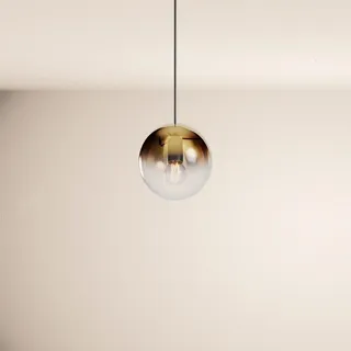 s.luce Galerieleuchte Orb 5m Abhängung Gold Verlauf/Schwarz Ø 20cm , Goldfarben , Glas , Rund , E27 , 20x20x20 cm , Lampen & Leuchten, Innenbeleuchtung, Hängeleuchten, Pendelleuchten