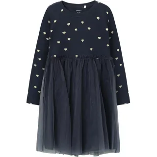 NAME IT Mädchen Nmfnadja Ls Dress Noos, Blau, 92