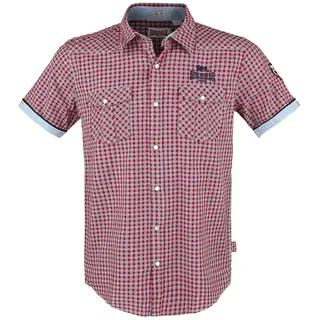 Lonsdale London Berny Männer Kurzarmhemd rot L 100% Baumwolle Streetwear