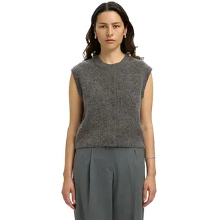 Selected Lulu Strickweste - Medium Grey Melange - XS