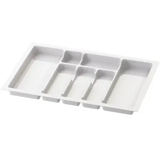 Sossai Besteckeinsatz Divio für Schubladen 63 x 43 cm 7 Fächer weiß