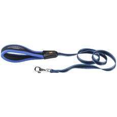 Ferplast ERGOCOMFORT Hundeleine aus Nylon, ergonomischer Griff, weiche Polsterung, Länge 120 cm x 1,5 cm, blau