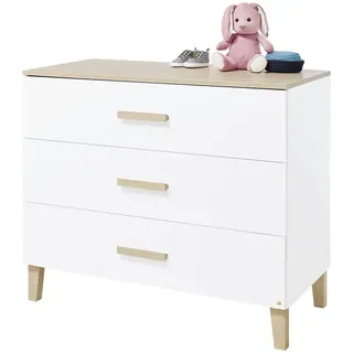 Pinolino Wickelkommode , Weiß , Holz , Eiche , massiv , 110x101x56-77 cm , Babymöbel & Kindermöbel, Babyzimmer, Wickelkommoden & Zubehör, Wickelkommoden