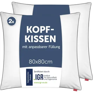 Blumtal Kopfkissen 80 x 80 cm Weiß