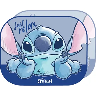 tataway Paar Lilo & Stitch Disney Lilo & Stitch Seitenmarkisen 44x35 cm — Sonnenschutz für Kinder mit Stitch-Grafiken auf fliederfarbenem Hintergrund