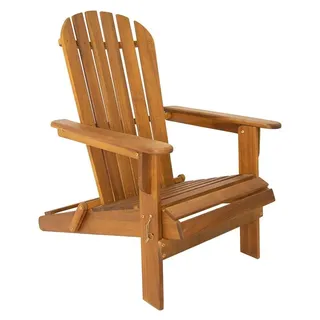 Klappbarer Adirondack Liegestuhl aus Akazienholz, ca. 84 x 69 x 93 cm - Braun - Braun