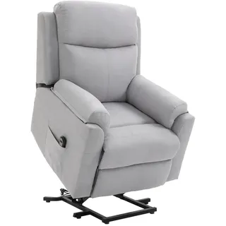 Homcom Fernsehsessel mit Aufstehhilfe Elektrisch Leinenoptik 77 x 102 x 83 cm Grau mit Fernbedienung