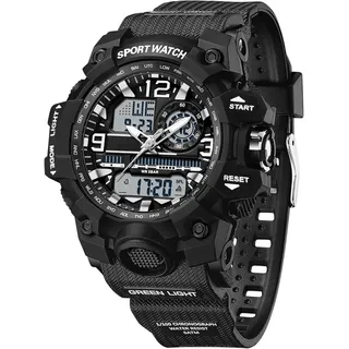 Armbanduhr Damen Digital Sportuhr für Teenager Mädchen, Weiß Digitaluhr Analog Display Militär Wasserdicht Uhren Wasserbeständig bis 5 ATM