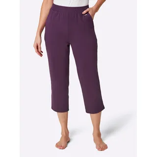 7/8-Hose FEEL GOOD, Damen, Gr. 40/42, Normalgrößen, lila (traube), 95% Baumwolle, 5% Elasthan, unifarben, Hosen 7/8-Hose