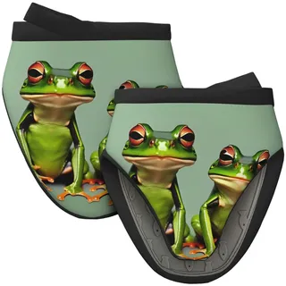 Lustige grüne Frosch-Weihnachts-Ofenhandschuhe, Silikon, hitzebeständig, für Grillen, Kochen