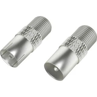 Hama SAT-Adapter-Set F-Kupplung - Koax-Stecker/F-Kupplung - Koax-Kupplung ( - Silber