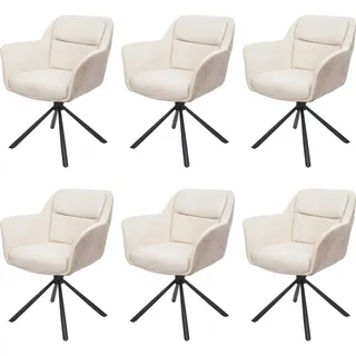 MCW Esszimmerstuhl MCW-K33, Küchenstuhl Stuhl, drehbar Auto-Position, Stoff MVG ~ Kunstleder, creme