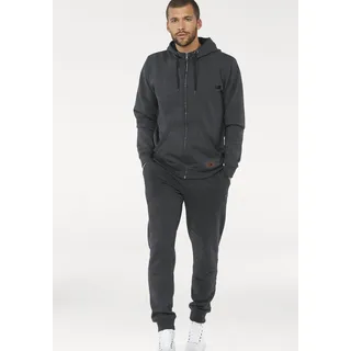 Jogginganzug OCEAN SPORTSWEAR "Comfort Fit", Herren, Gr. M (48/50), grau (anthrazit), angeraute Sweatware, Obermaterial: 60% Baumwolle, 40% Polyester. Kapuzenfutter: 100% Baumwolle, meliert, bequem, Sportanzüge Jogginganzug, Topseller