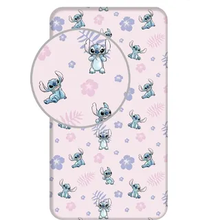 Lilo & Stitch Spannbettlaken Baumwolle 90 x 200 cm pink