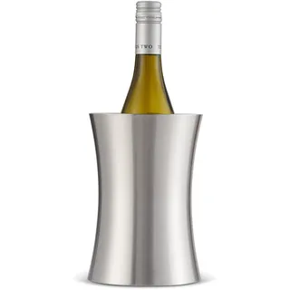 Oak & Steel - Premium Silber Doppelwandiger Edelstahl Weinkühler mit Geschenkbox - weinkühler sektkühler - Flaschenkühler, Sektkühler - weinkühler manschette - Elegant & Robust