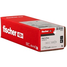 fischer Bolzenanker FAZ II Plus 20/60 R, Schwerlastanker aus Edelstahl mit hoher Tragfähigkeit, Ankerbolzen für Befestigungen schwerer Lasten und Stahlkonstruktionen, Seismik- & ETA-Zulassung