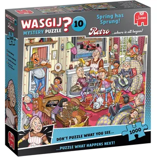 Wasgij Retro Mystery 10, Der Frühling ist da! – 1000 Teile Puzzle für Erwachsene – Anspruchsvolles, Kniffliges 1000-Teile-Puzzle – 100% Recycelter Karton – Geburtstags Jumbo
