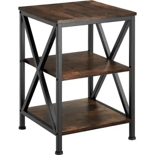tectake Beistelltisch Nottingham, 40,5 x 40,5 x 60,5 cm, Industrial Holz dunkel, rustikal , Rostfarben , Beton Optik , 40.5x60.5x40.5 cm , Wohnzimmer, Wohnzimmertische, Beistelltische