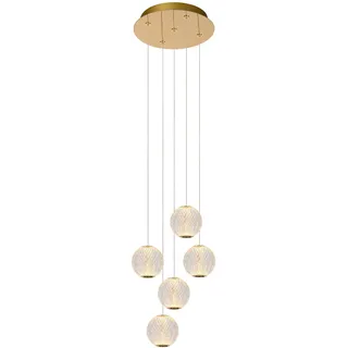 Lucide CINTRA - Pendelleuchten - Ø 32 cm - LED Dim. - 5x4,7W 2700K - Transparent, Klar